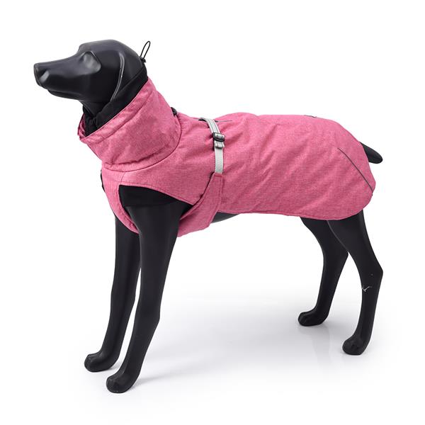 New Style Dog Winter Jacket with Waterproof Warm Polyester Filling Fabric-pink size 2XL