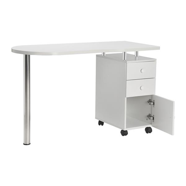 Manicure Nail Table with Drawer White