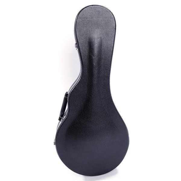 [Do Not Sell on Amazon]Glarry F-Style Microgroove Pattern Leather Wood Mandolin Case Black