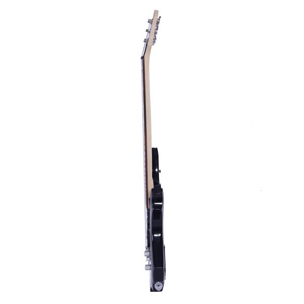 Novice Flame Shaped Electric Guitar HSH Pickup   Bag   Strap   Paddle   Rocker   Cable   Wrench Tool Sunset Color