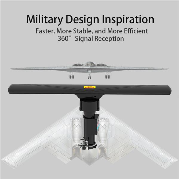 10000 110V 40-860MHz 203dB 350Rotation UV Dual-band Outdoor Antenna Black