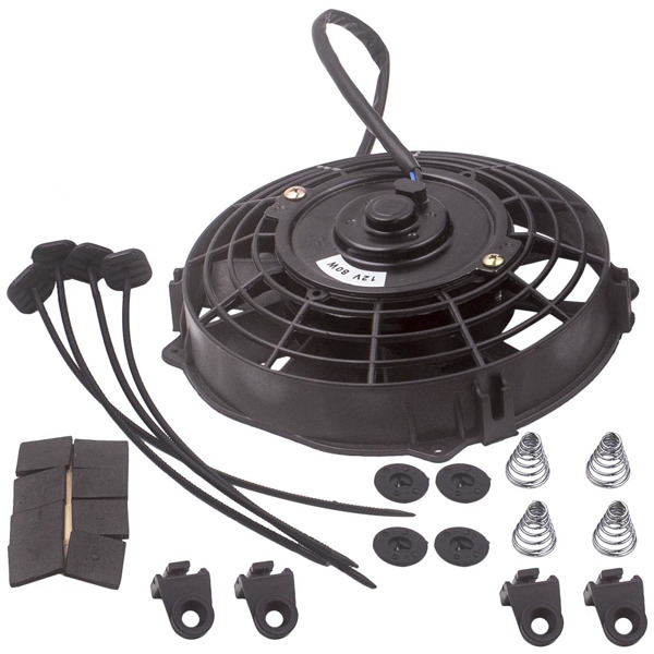 Universal AN10 13 Row Engine Trust Oil Cooler Kit &amp; 7&quot; Electric Cooling Fan