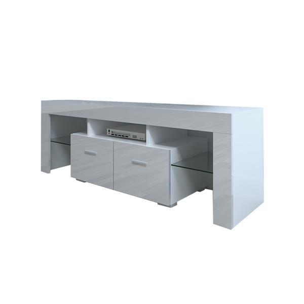 Household Decoration LED TV Cabinet with Two Drawers White
