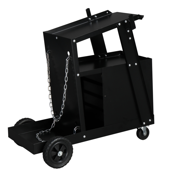 4 Drawers Portable Wheels Steel Welding Cart Black