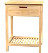 WTZ Nightstand, Bamboo Side Table, End Table, Night Stand, Small Modern Bedside Table for Bedroom...
