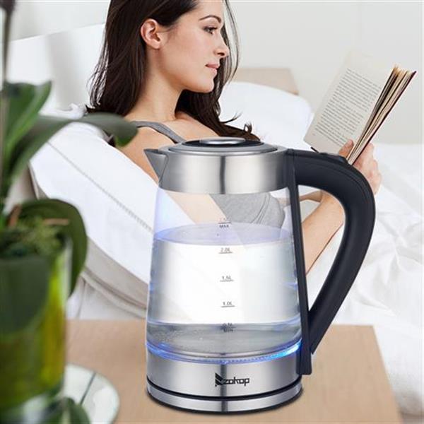 HD-250 110V 1500W 2.5L Electric Kettle with Blue Glass