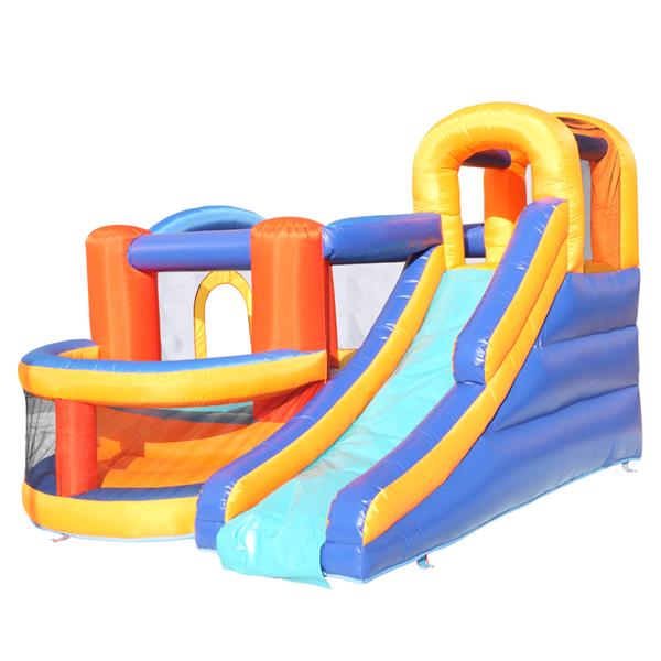 Inflatable Bounce House,Slide Bouncer with Basketball Hoop, Climbing Wall, Large Jumping Area, Ideal Kids Jumper