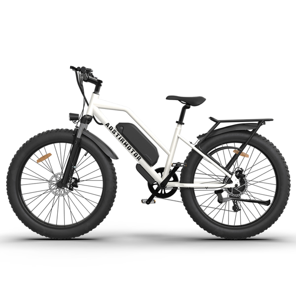 AOSTIRMOTOR Hot Fat Tire Adults Electric Bicycle 26 In. Electric Mountain Bike 48V 13AH S07-GWhite