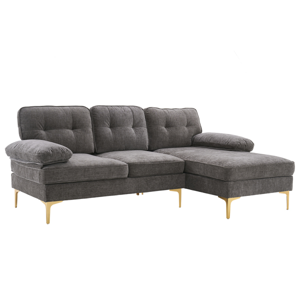 Three-Seat Simple And Stylish Indoor Modular Sofa Dark Gray