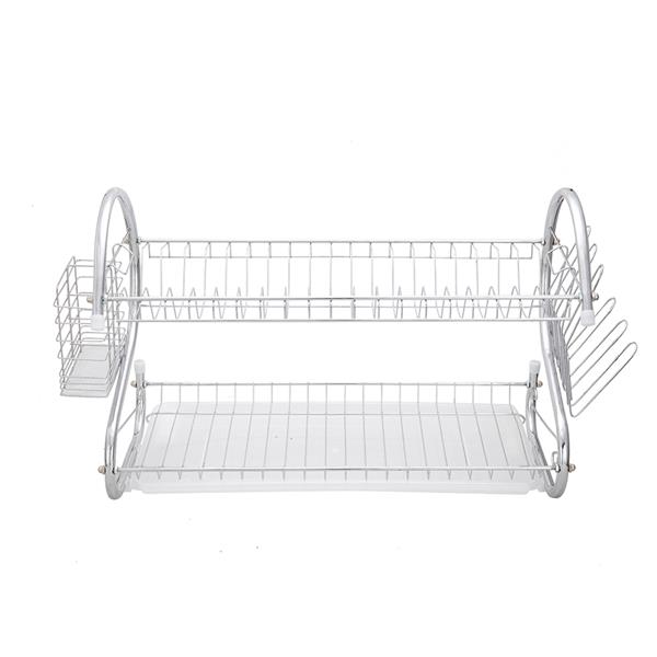 Multifunctional S-shaped Dual Layers Bowls &amp; Dishes &amp; Chopsticks &amp; Spoons Collection Shelf Dish Drainer