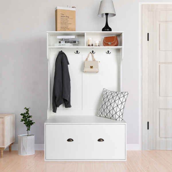 Independent wardrobe manager, with clothes hook, multiple storage racks, bedroom, porch wardrobe storage rack, white