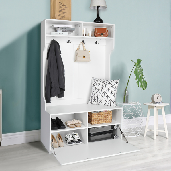Independent wardrobe manager, with clothes hook, multiple storage racks, bedroom, porch wardrobe storage rack, white