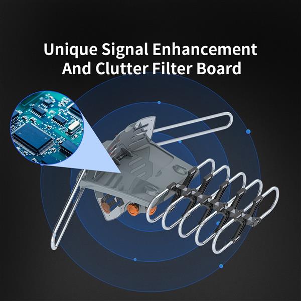 28-36dB 360 UV Dual-band Outdoor Antenna with Stand Black