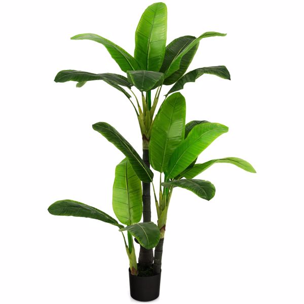 5 FT Artificial Tree Fake Banana Plant Faux Tropical Tree for Indoor &amp; Outdoor