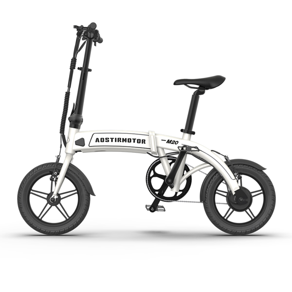 Aostirmotor 14&quot; Electric Bike,350W 7.5Ah/36V E Bike, Lightweight Folding Electric Bicycles for Adult(White)