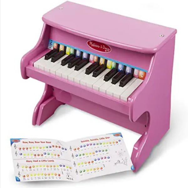 Wooden Toys: 25-key Children's Wooden Piano / Vertical (without Chair) Mechanical Sound Quality Black