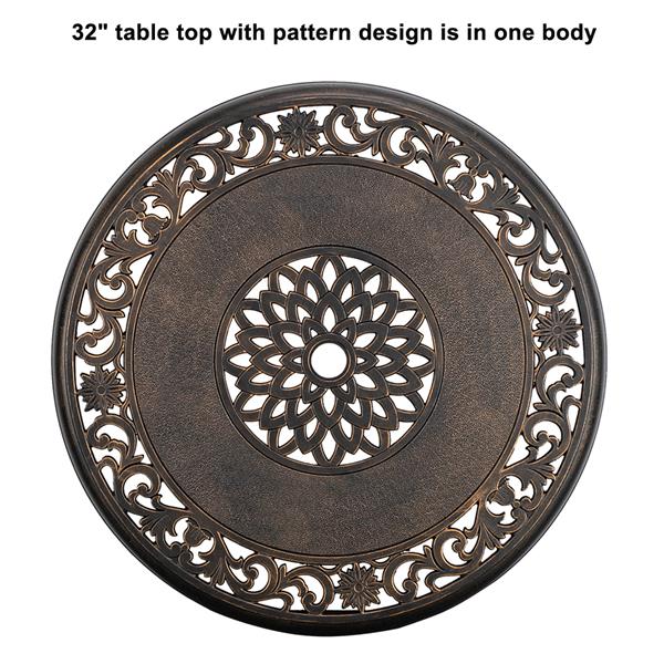 32*32*29&quot; Outdoor Cast Aluminum Round Dining Table