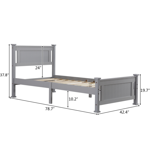 Vertical Decorative Core Bed Grey Twin