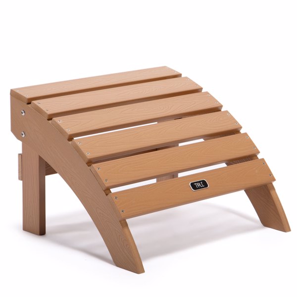 TALE Adirondack Ottoman Footstool All-Weather and Fade-Resistant Plastic Wood for Lawn Outdoor Patio Deck Garden Porch Lawn Furniture BrownBanned from selling on Amazon