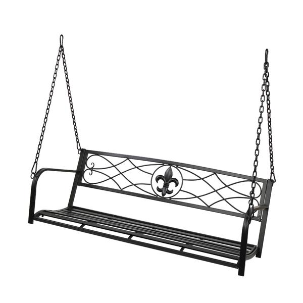 Flat Tube Double Swing Chair With Thick Back Line Blacknot include swing frame