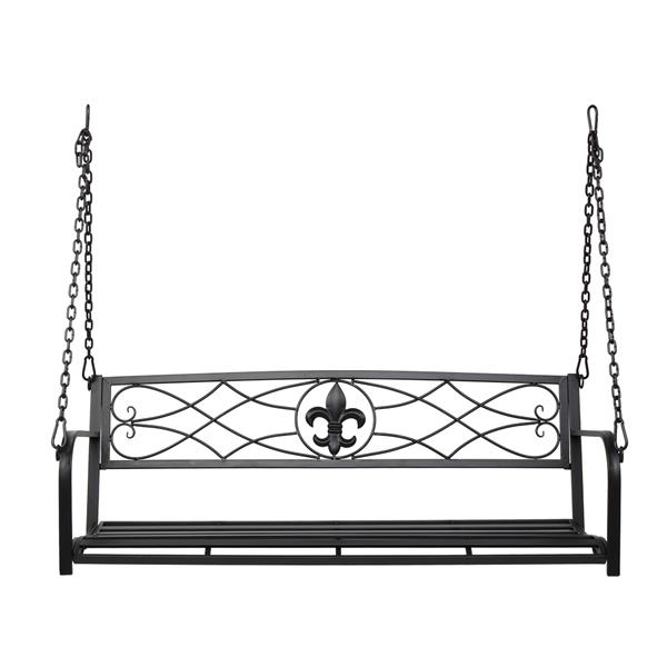 Flat Tube Double Swing Chair With Thick Back Line Blacknot include swing frame
