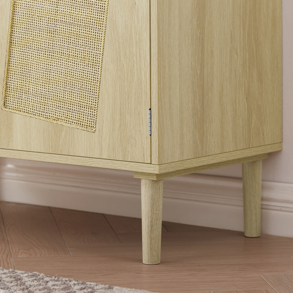 Kitchen storage cabinets with rattan decorative doors, buffets, wine cabinets, dining rooms, hallways, cabinet console tables, Natural31.5''LX 15.8''WX 34.6&quot;H.