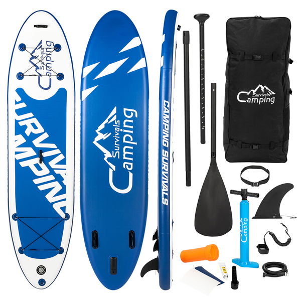 11' Adult Inflatable SUP Stand Up Paddle Board White &amp; Dark Blue &amp; Black