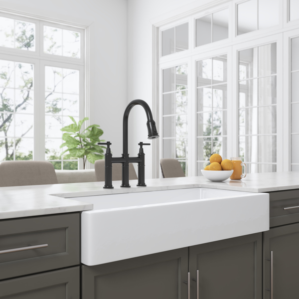 36&quot; W Farmhouse/Apron Front White Ceramic Kitchen Sink