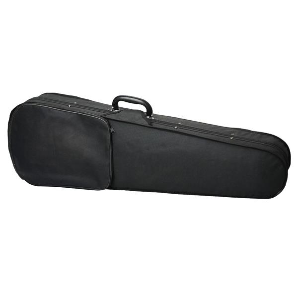 Durable Cloth Fluff Triangle Shape Case with Silver Gray Lining for 4/4 Violin Black