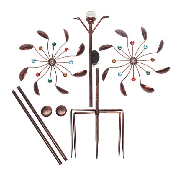 Wrought Iron Windmill-LED Light Petal Shape