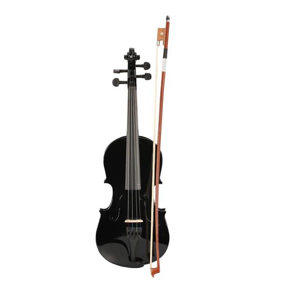 New 1/2 Acoustic Violin Case Bow Rosin Black
