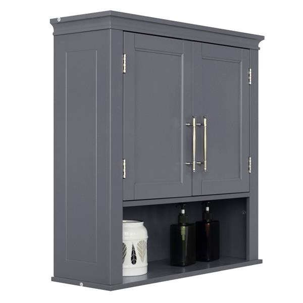 Double Door Wall Cabinet Grey