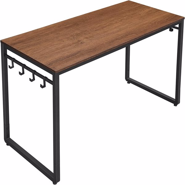 Walnut 55Office Desk with 8 Hooks