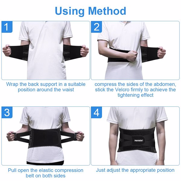 Back Support Belt for Women Size-L, Lumbar Support, Back Support Belt Scoliosis Back Brace, Adjustable Air Mesh Back Brace with 5 Stays for Lower Back Pain Relief, Herniated Disc, Sciatica,Scoliosis