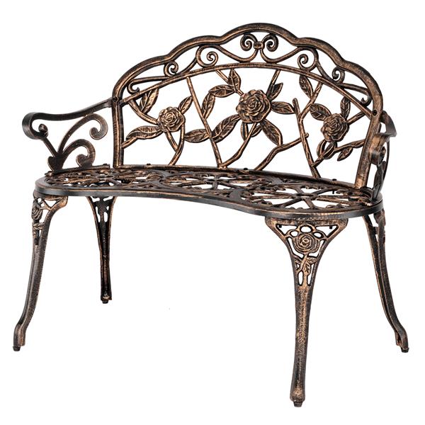38.5&quot; Cast Aluminum Outdoor Courtyard Decoration Park Leisure Rose Chair