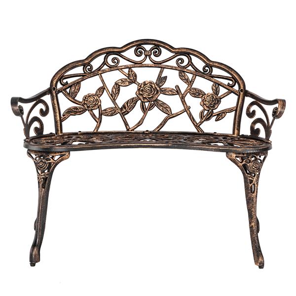 38.5&quot; Cast Aluminum Outdoor Courtyard Decoration Park Leisure Rose Chair