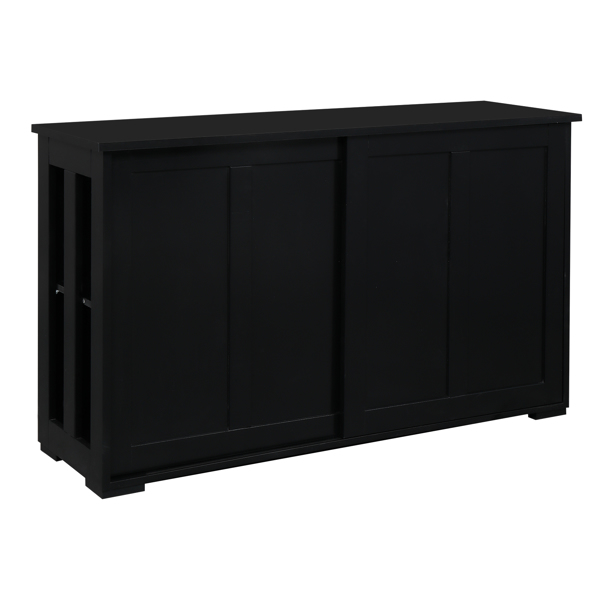 Double Sliding Door Sideboard Porch Cabinet Black