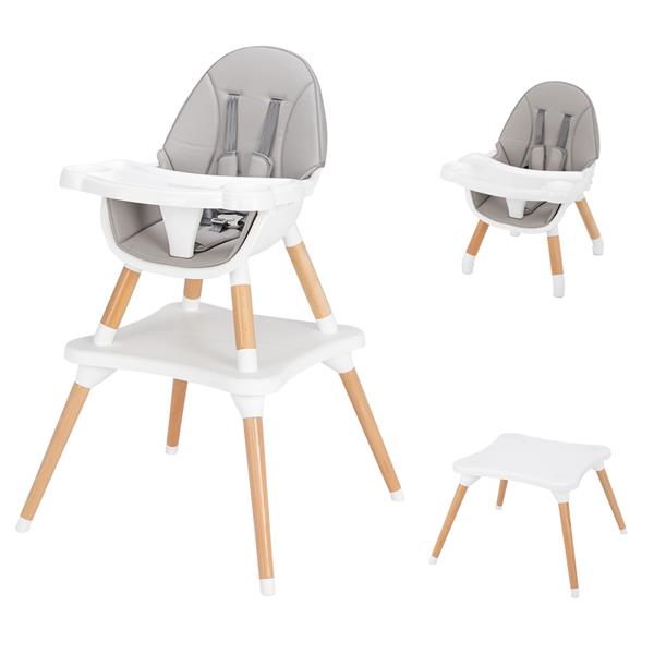 Children's High Dining Chair Detachable Two-In-One Table And Chair Gray