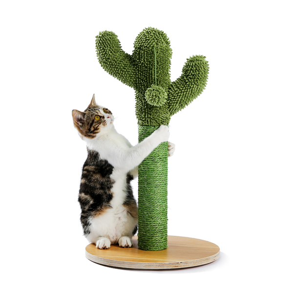 Cactus Cat Scratching Post 21.7'' Cat Scratcher with Sisal Rope for Small &amp; Medium Cats Kittens Green