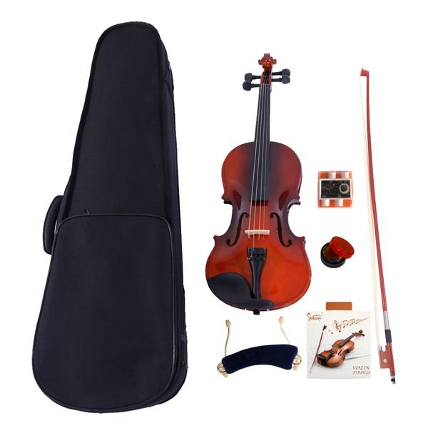 [Do Not Sell on Amazon]Glarry  GV100 3/4 Acoustic Violin Case Bow Rosin Strings Tuner Shoulder Rest Natural