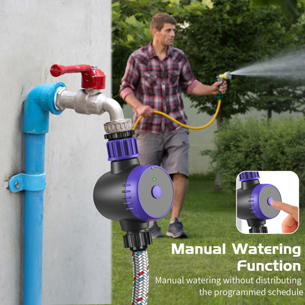 Bluetooth Sprinkler Timer, WiFi Smart Irrigation Water Timer, Wireless Remote APP &amp; Voice Control, Rain Delay/ Manual/ Automatic Watering System, Watering Hose Timer for Yard Garden Lawn Watering