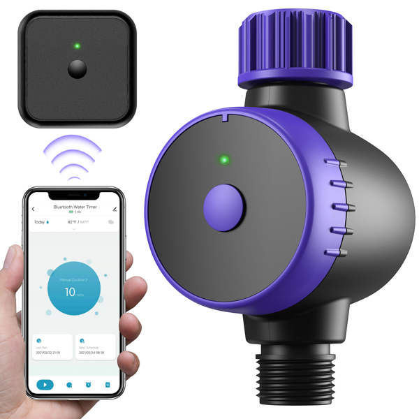 Bluetooth Sprinkler Timer, WiFi Smart Irrigation Water Timer, Wireless Remote APP &amp; Voice Control, Rain Delay/ Manual/ Automatic Watering System, Watering Hose Timer for Yard Garden Lawn Watering