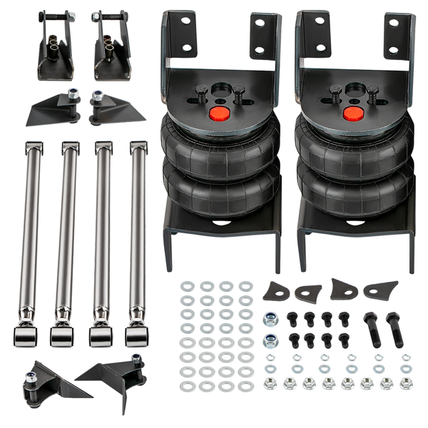 Weld On Triangulated 4 Link 2500 Bags Air Ride Suspension Kit Brackets 24'' Bars