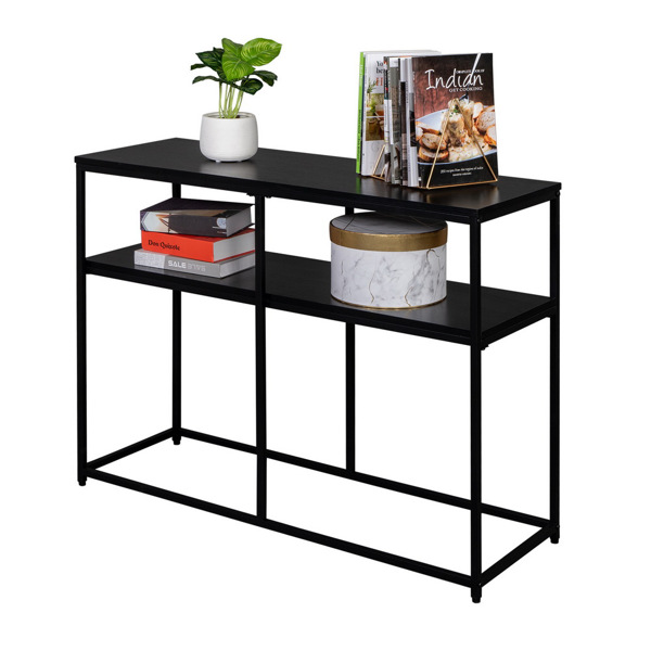 Industrial Style Porch Table Double Black Oak Triamine Board [105 * 36 * 76cm]