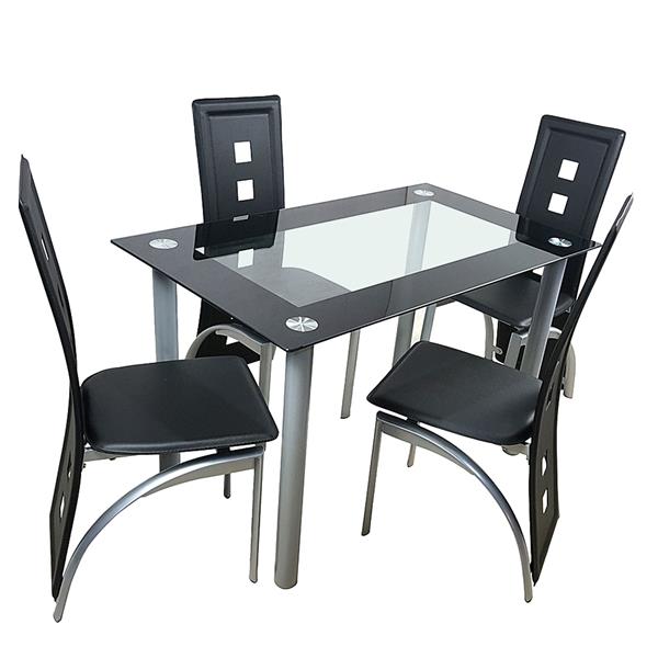 4pcs High Grade PVC Leather Comfortable Chairs Black (only 4pcs chairs)