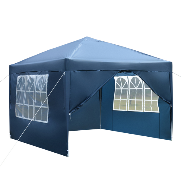 3 x 3m Two Doors &amp; Two Windows Practical Waterproof Right-Angle Folding Tent Blue