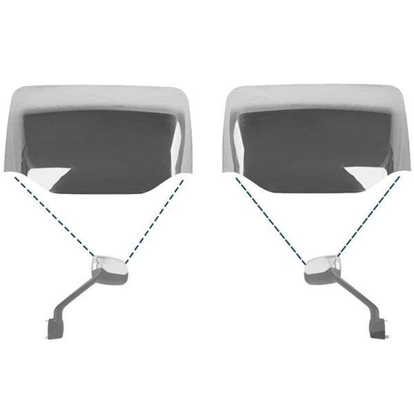 LEAVAN Chrome Hood Mirror Covers LH RH Pair For Kenworth T680 Peterbilt 579 587