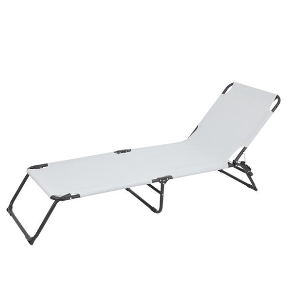 Outdoor Folding Three-Fold Camping Bed Gray