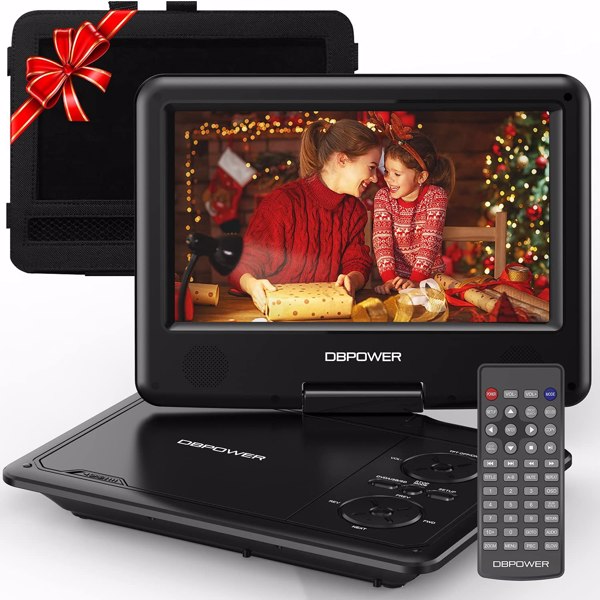 DBPOWER 11.5&quot; Portable DVD Player, 5-Hour Built-in Rechargeable Battery, 9&quot; Swivel Screen Region Free (Black)