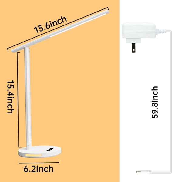 Desk Lamp for Home Office, Modern Table Lamp for Living Room Touch Control Led Desk Lamp with Night Light, Eye-Caring Reading Lamp 3 Temperature Modes, 350 Lumens, White